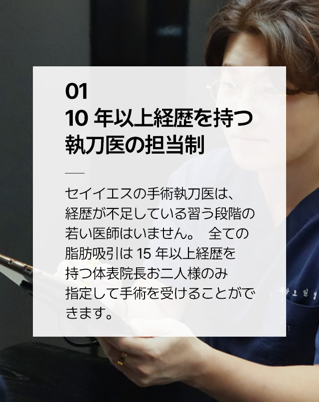 01 10年以上経歴を持つ 執刀医の担当制