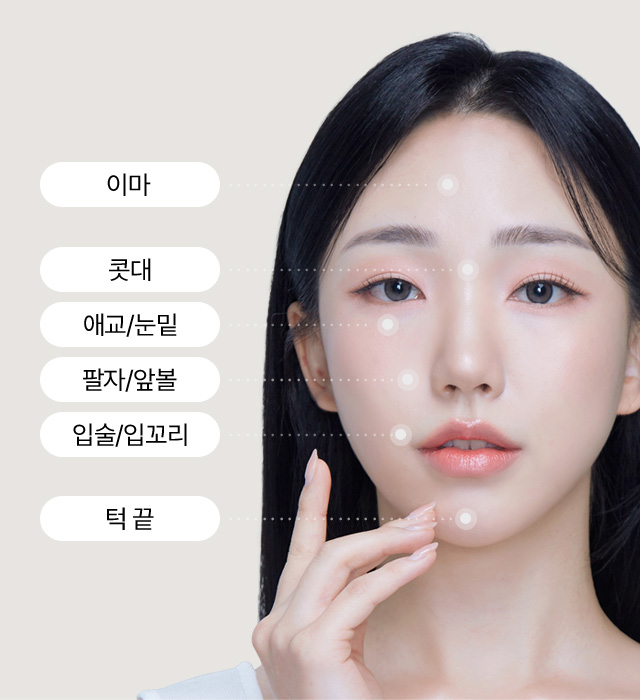 세이예스 필러 시술 부위 이마 콧대 애교/눈밑 팔자/앞볼 입술/입꼬리 턱 끝