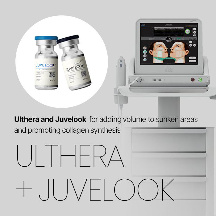 Ulthera and Juvelook for adding volume to sunken areas and promoting collagen synthesis