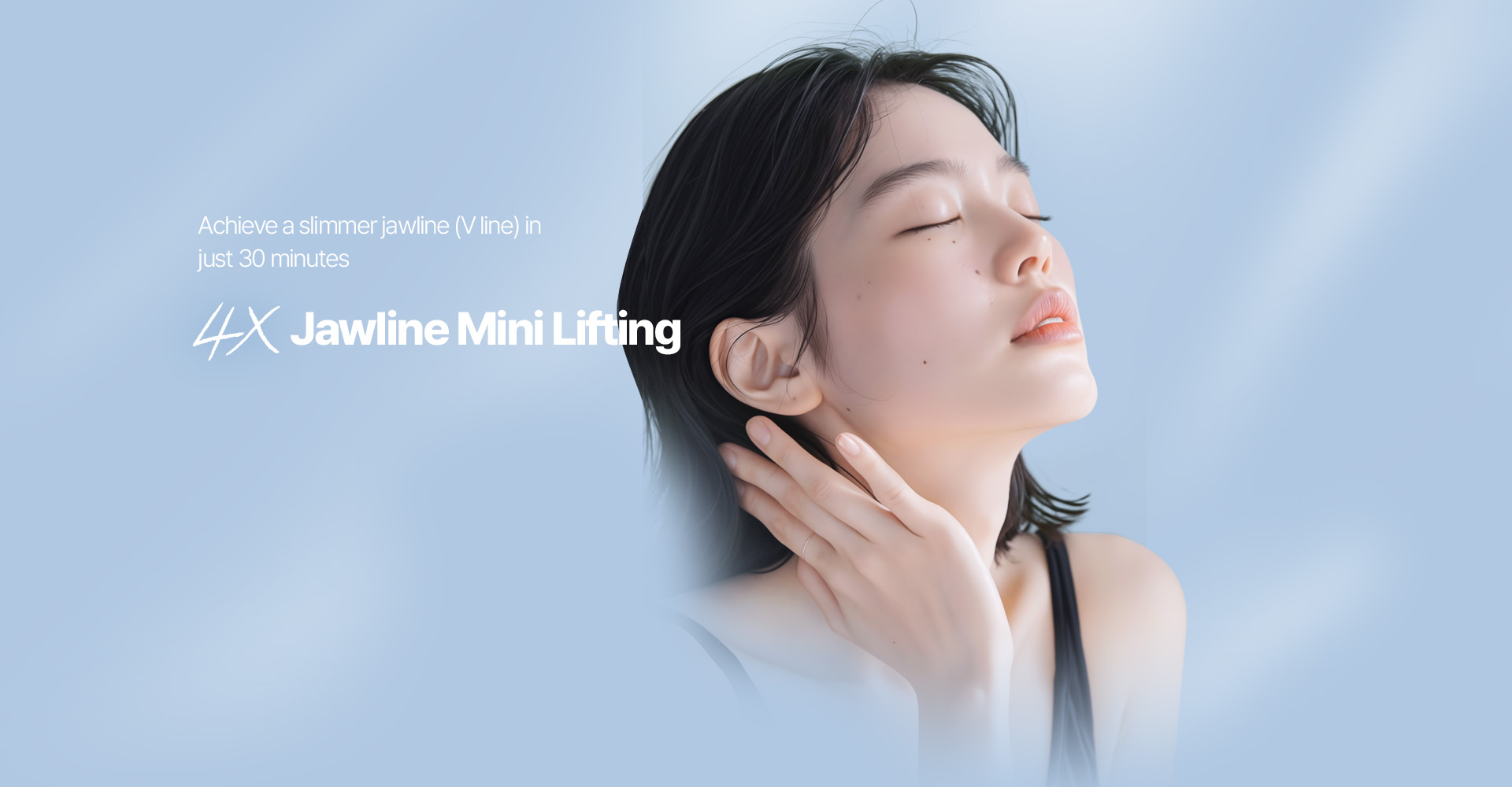 The jawline mini lifting helps create a V line in 30 minutes by lifting the double chin and sagging jawline! SAYYES 4X Mini Lifting not only lifts the outer skin, but also the SMAS under the fat