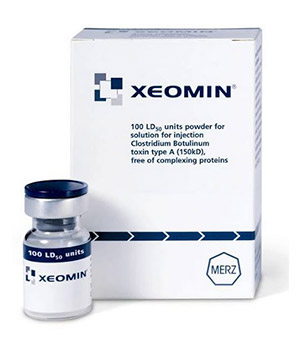 Xeomin The world's first pure toxin with less resistance and quicker effect manufactured by Merz in Germany 