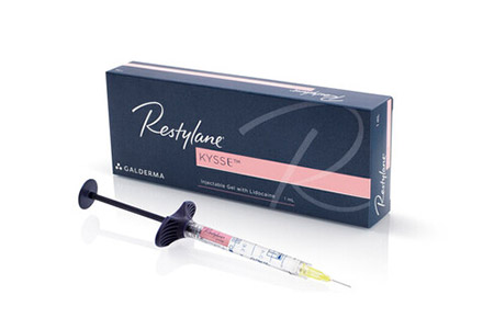 Restylane Kysse Restylane containing lidocaine that is exclusively used on the lips More than 60% of the volume is maintained until week 48